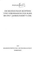 Die Beziehungen Ägyptens und Vorderasiens zur Ägäis