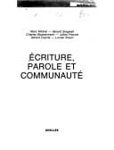 Écriture, parole et communauté