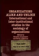 Organizations alike and unlike