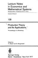 Production theory and its applications