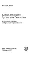 Kleine generative Syntax des Deutschen