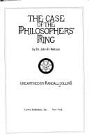 The case of the philosophers' ring by Dr. John H. Watson