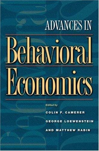 Advances in behavioral economics