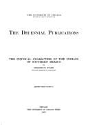 The physical characters of the Indians of southern Mexico