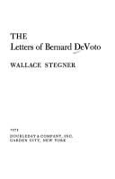 The letters of Bernard DeVoto