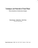 Techniques and materials of tonal music