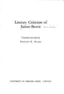 Literary criticism of Sainte-Beuve