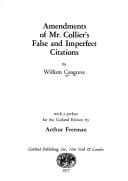 Amendments of Mr. Collier's false and imperfect citations