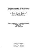 Experimental behaviour, a basis for the study of mental disturbance