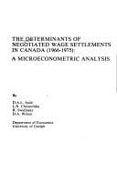 The Determinants of negotiated wage settlements in Canada (1966-1975)