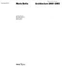 Mario Botta, architecture, 1960-1985