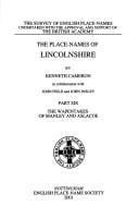 Place-Names of Lincolnshire (English Place-Name Society)