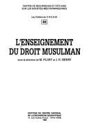L'Enseignement du droit musulman