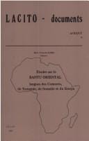 Etudes sur le bantu oriental