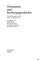 Ortsnamen und Siedlungsgeschichte