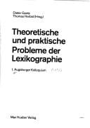 Theoretische und praktische Probleme der Lexikographie