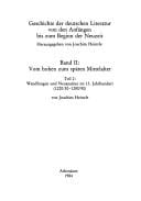 Geschichte der deutschen Literatur von den Anfängen bis zum Beginn der Neuzeit