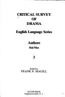 Critical Survey of Drama, Volume 3 - Authors Hal-Mas