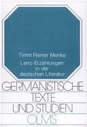 Lenz-ErzÃ¤hlungen in der deutschen Literatur (Germanistische Texte und Studien)