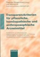 Transparenzkriterien Für Pflanzliche, Homoopathische Und Anthroposophische Arzneimittel
