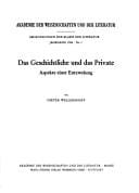 Das Geschichtliche und das Private
