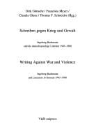 Schreiben gegen Krieg und Gewalt