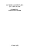 Gottfried August Bürgers Sämtliche Werke