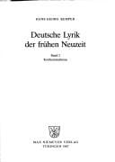 Deutsche Lyrik der frühen Neuzeit