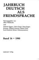 Jahrbuch Deutsch als Fremdsprache