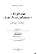 En faveur de la chose publique