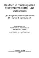 Deutsch in multilingualen Stadtzentren Mittel- und Osteuropas