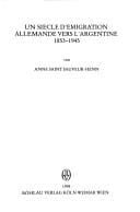 Un siècle d'émigration allemande vers l'Argentine, 1853-1945