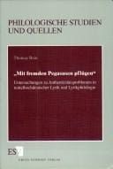 "Mit fremden Pegasusen pflügen"