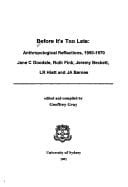 Before it's too late