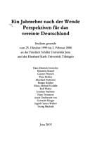 Ein Jahrzehnt nach der Wende