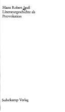 Literaturgeschichte als provokation