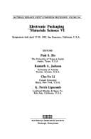 Electronic packaging materials science VI