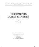 Documents d'Asie Mineur