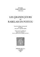 Les grands jours de Rabelais en Poitou