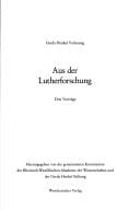 Aus der Lutherforschung