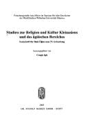 Studien zur Religion und Kultur Kleinasiens und des ägäischen Bereiches