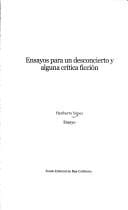 Ensayos para un desconcierto y alguna crítica ficción