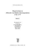 Studia Halleriana, Band VII,1+2 cpl.: Repertorium zu Albrecht von Hallers Korrespondenz 1742 - 1777