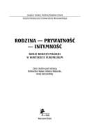 Rodzina, prywatność, intymność