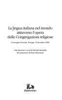 La lingua italiana nel mondo attraverso l'opera delle congregazioni religiose