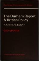 The Durham Report and British policy;a critical essay
