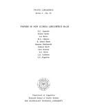 Papers in New Guinea linguistics