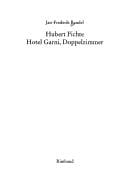 Hubert Fichte, Hotel Garni, Doppelzimmer