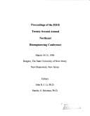 Proceedings of the IEEE Twenty-Second Annual Northeast Bioengineering Conference