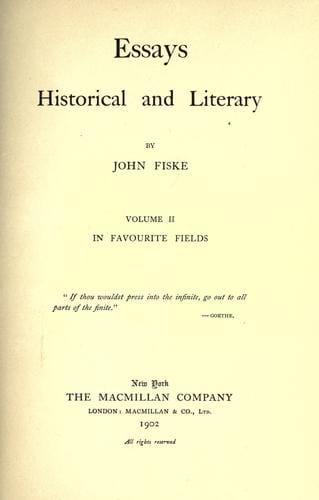 Essays, historical and literary